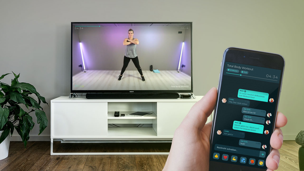fitlive SmartTV-App im Wohnzimmer