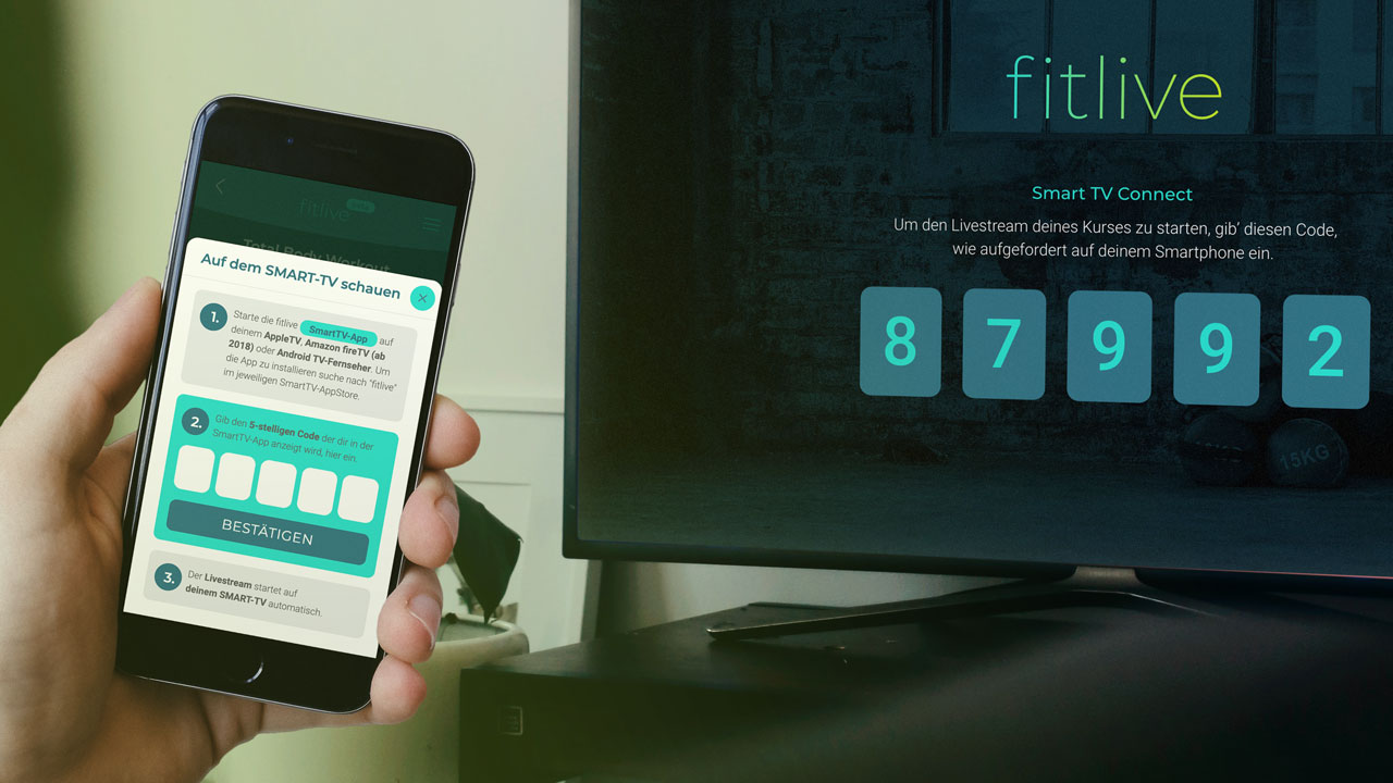 fitlive SmartTV-App im Wohnzimmer
